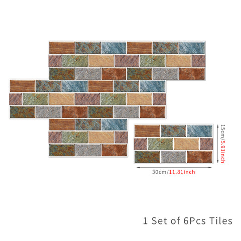 Blue and Orange Peel and Stick Marble Floor Tiles Stickers Country Style