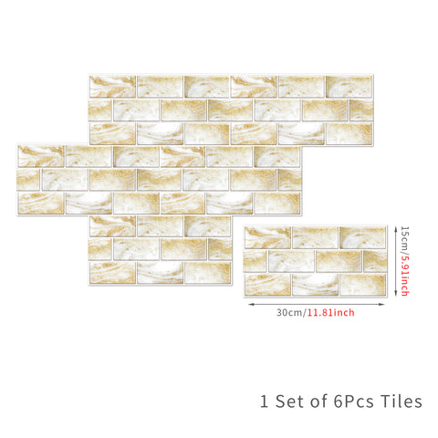 Warm Gold Peel and Stick Marble Floor Tiles Stickers Simplicity