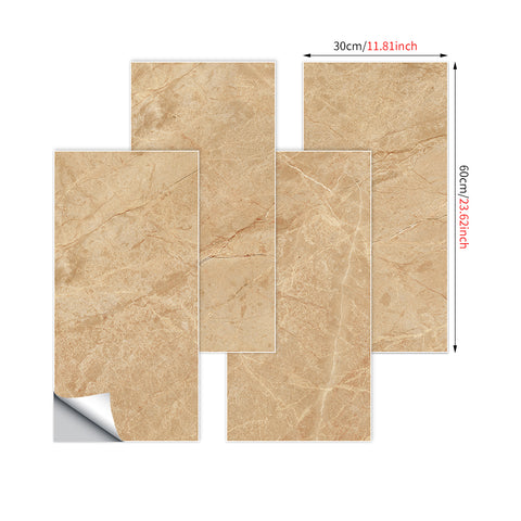 Peel and Stick Brown Marble Effect Tile Floor Sticker Decals