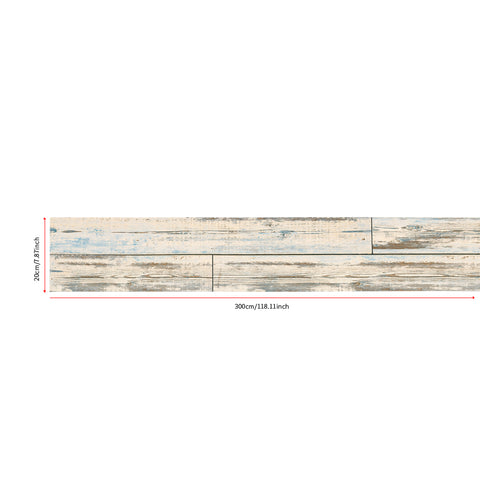 Farmhouse Style Wood Wallpaper - Weathered Blue and Beige Finish