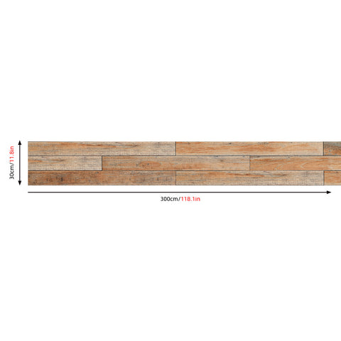 Stylish Brown Peel and Stick Wood Plank Wallpaper Size-12"×118" 30cm×300cm