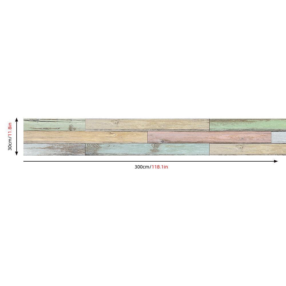 Textured Multi-Color Modern Wood Panel Wallpaper size-12"×118" 30cm×300cm