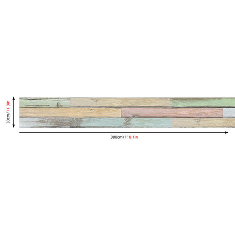 Textured Multi-Color Modern Wood Panel Wallpaper size-12"×118" 30cm×300cm