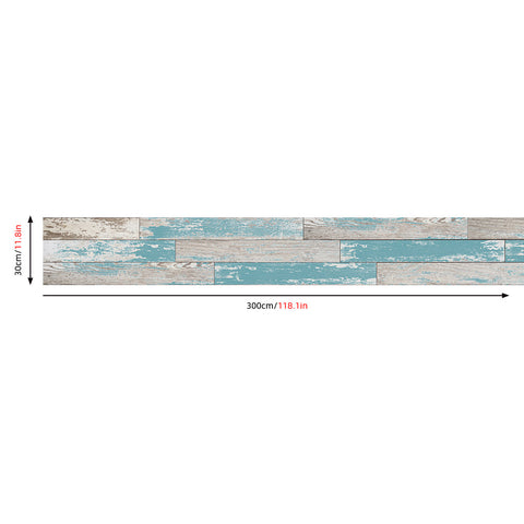 Distressed Blue and Gray Wood Plank Wallpaper for Coastal Decor