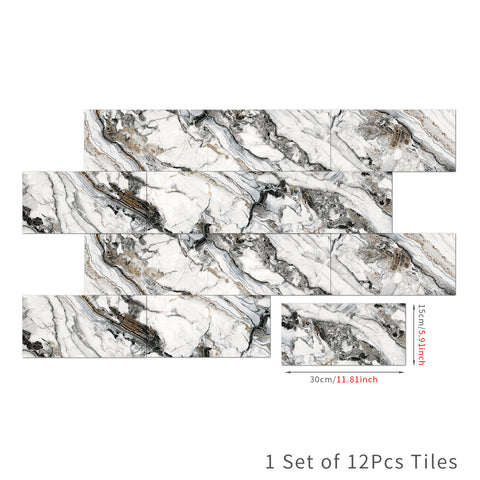 Grey Peel and Stick Marble Texture Floor Tiles Stickers Irregular Splash Ink