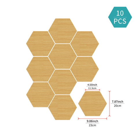 Light Oak Hexagonal Foam Tile Stickers