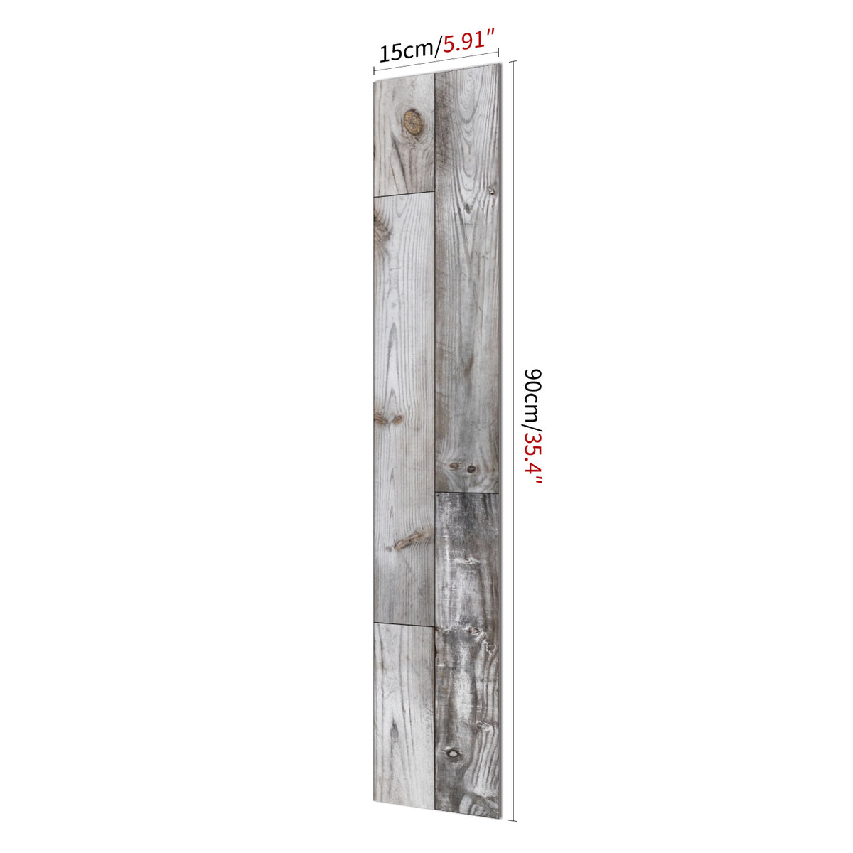 Reclaimed Barn Wood Effect Peel and Stick Tile - Textured Gray Design for Home Decor