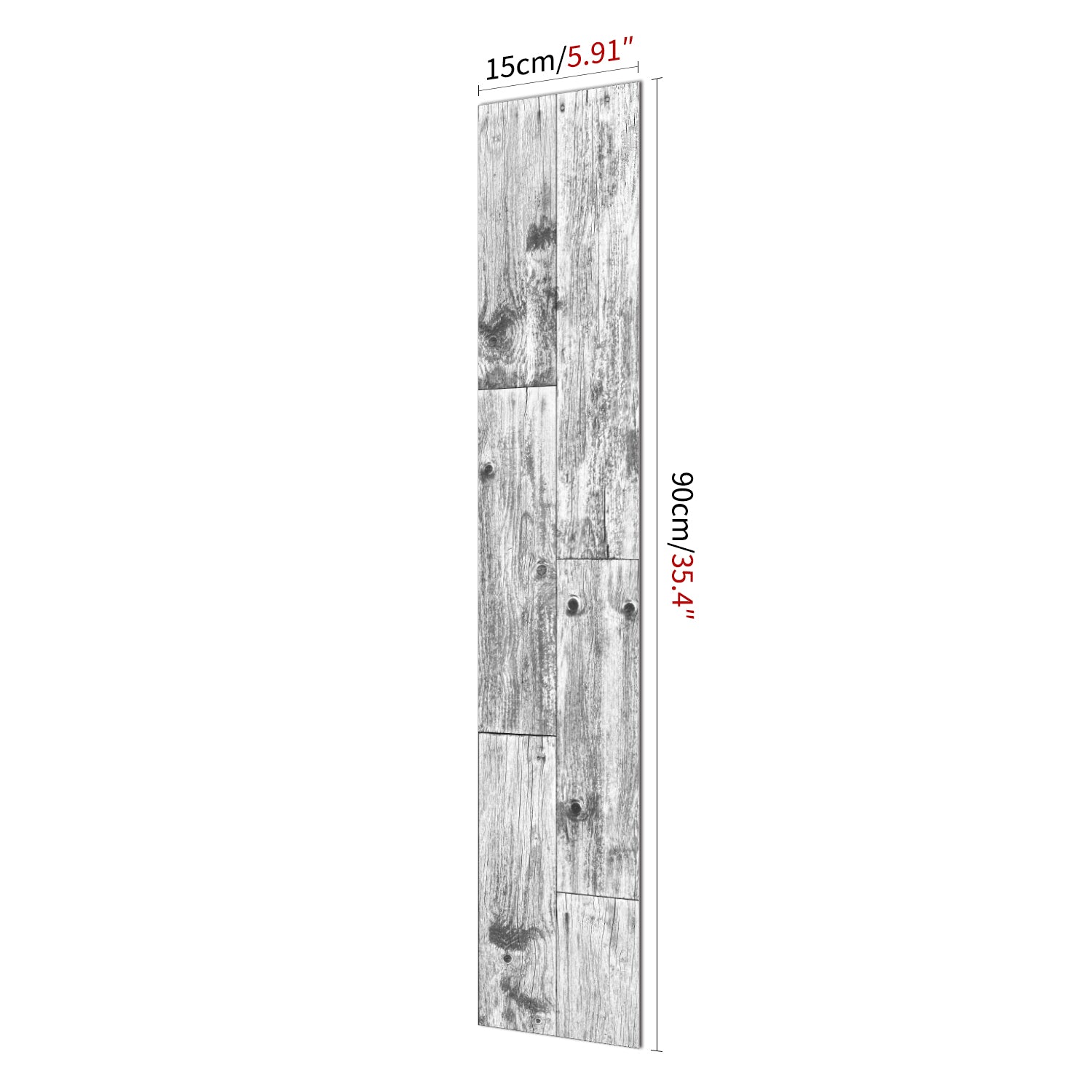 Vinyl Weathered Light Grey Wood Wallpaper Size- 6"×35" 15cm×90cm