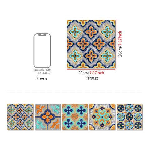 Vibrant orange and blue: the fashionable rhythm of tile stickers