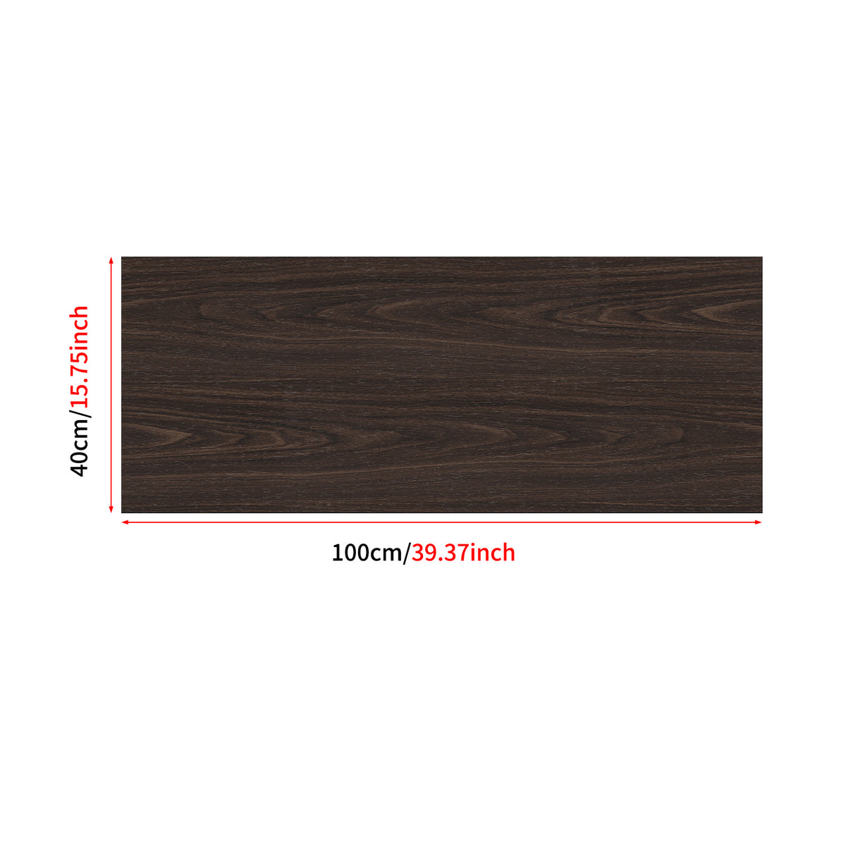 Rich Espresso Wood Peel and Stick Wallpaper Size-16"×39" 40cm×100cm