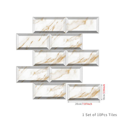 Beige Gold Stone Textured Floor Stickers Luxury Tiles 9pcs