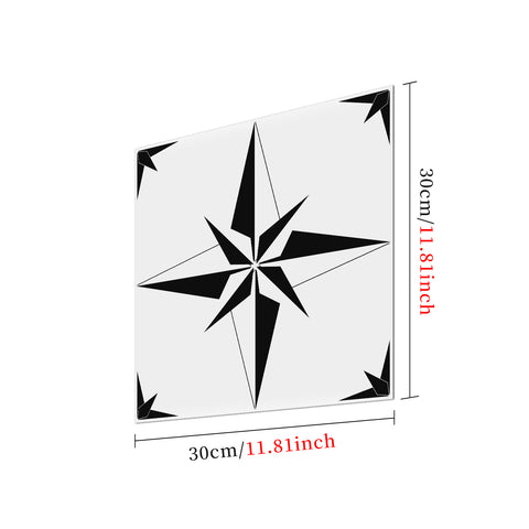 Removable Flooring Kitchen Tile, Decal Changing Table Tile Paste Wall Sticker for Home Removable Tile Sticker Eight-Pointed Star PVC, 5pcs