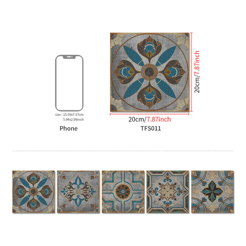 Retro blue-brown tone: the nostalgic style of tile stickers