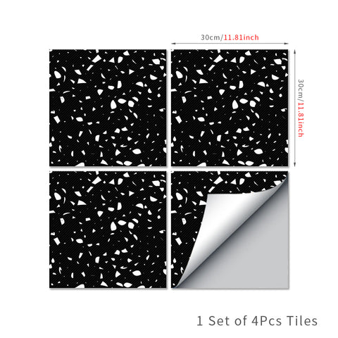 Black Background White Speckled Home Tile Stickers