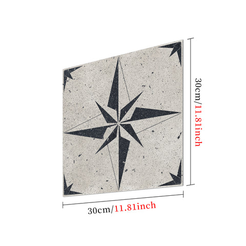 Removable Flooring Kitchen Tile, Decal Changing Table Tile Paste Wall Sticker for Home Removable Tile Sticker Eight-Pointed Star PVC, 5pcs