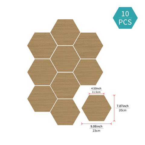 Natural Light Oak Hexagonal Foam Porcelain Tile Stickers