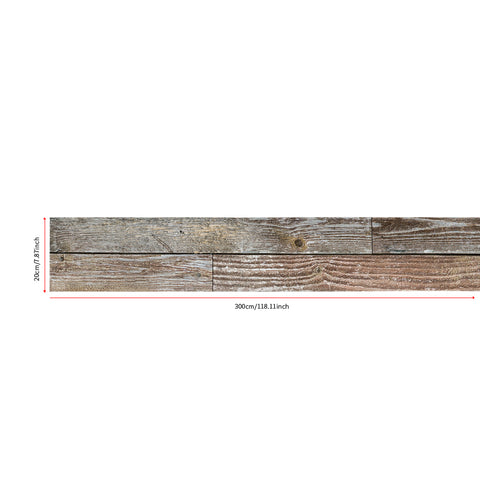 Vintage Brown Barn Wood Wallpaper Size-8"×118" 20cm×300cm