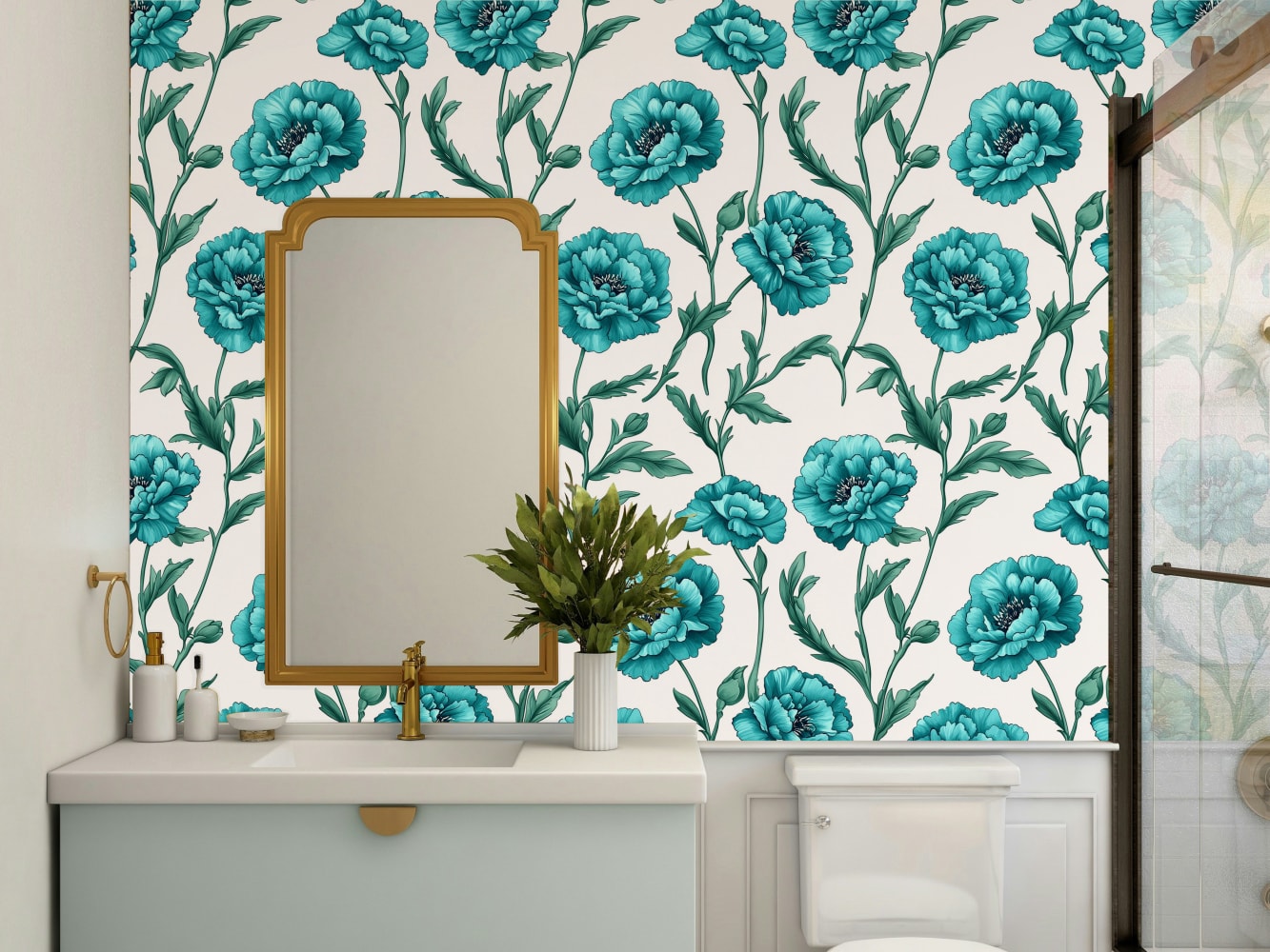 forest theme wallpaper for bathroom