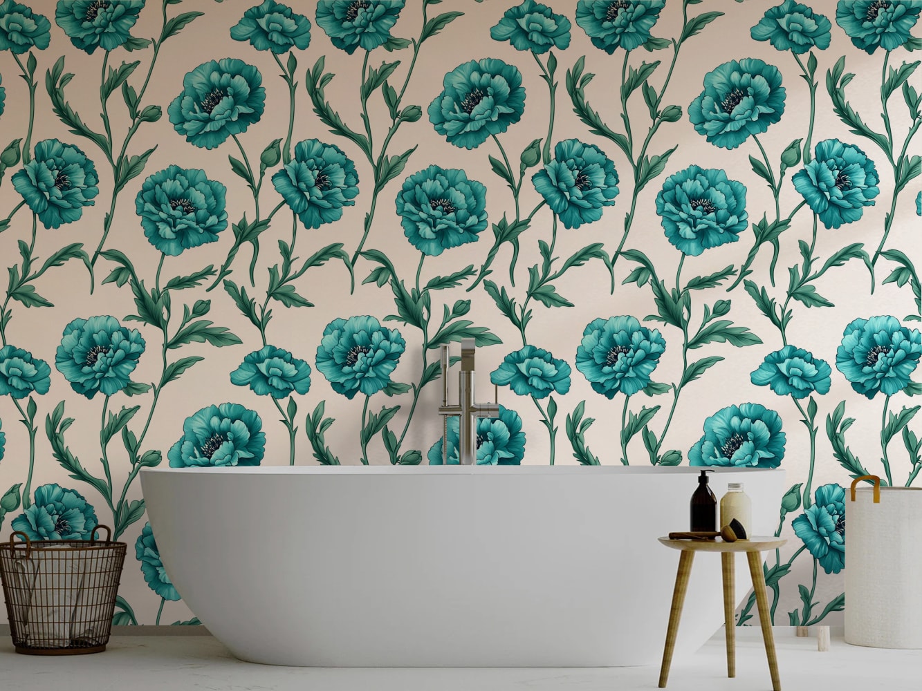 forest theme wallpaper for bathroom