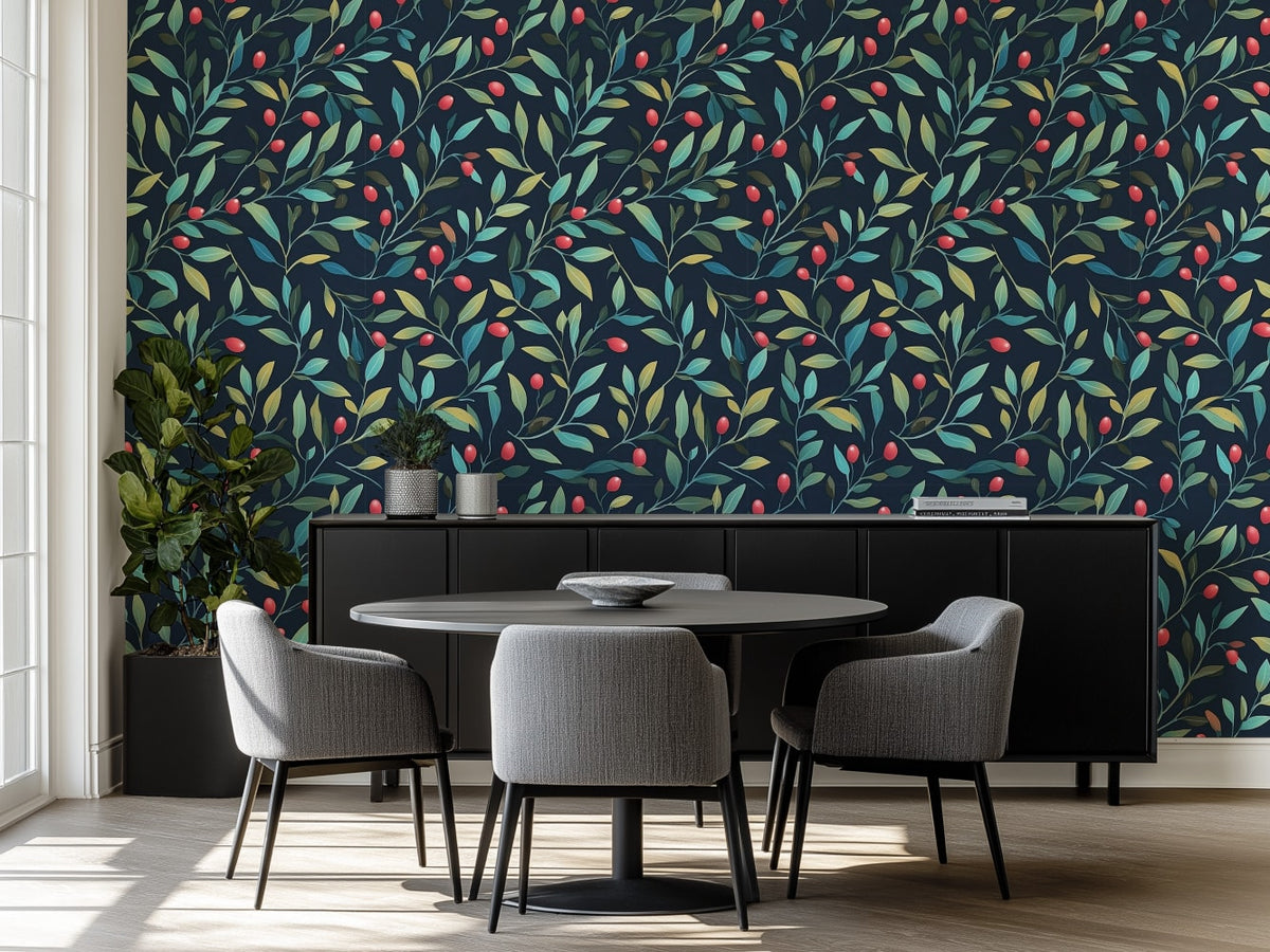 beautiful forest wallpaper for dining room