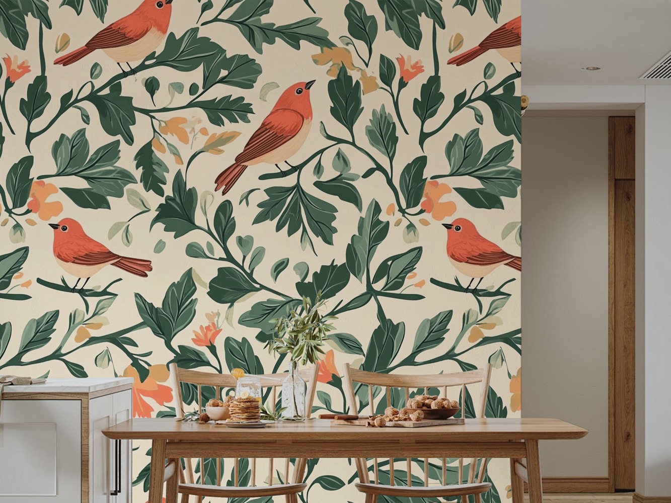 forest aesthetic wallpaper for dining room