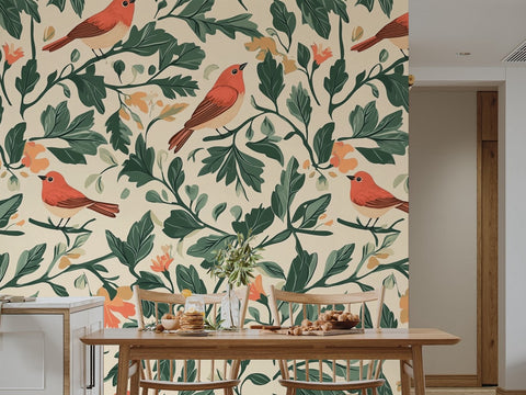 forest aesthetic wallpaper for dining room