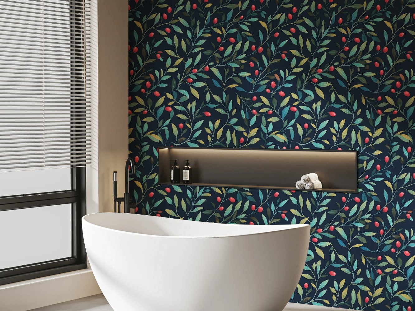 forest theme wallpaper for bathroom